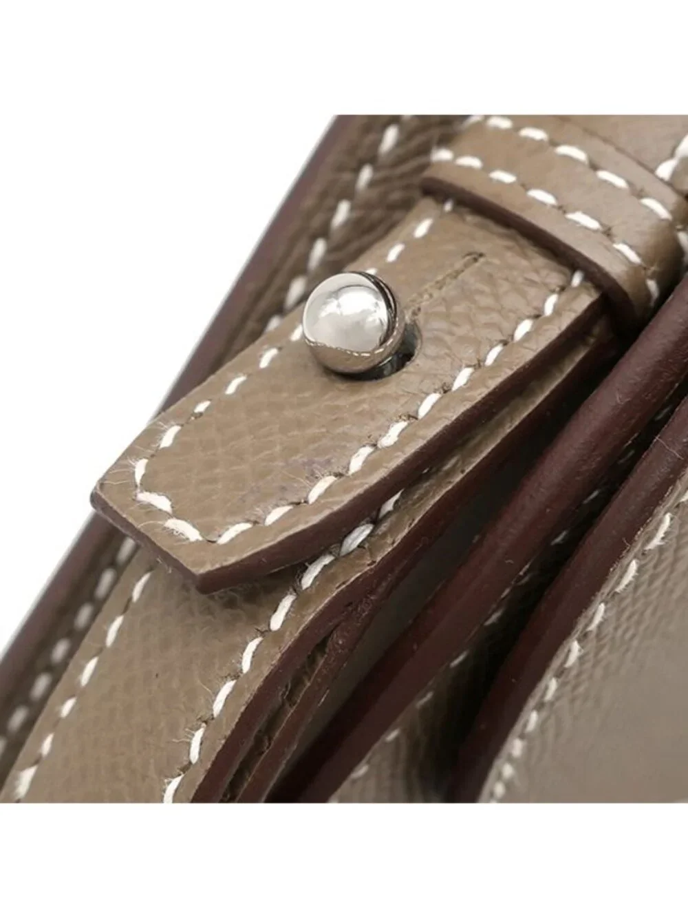 Hermes Clutch Sac a Depeche 24 Veau Epsom Etoupe Silver